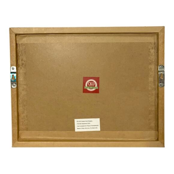 NWT Colleen Karis Designs Happy Holidays Framed Wood Sign 14"x11"x1 1/4" - Picture 2 of 2